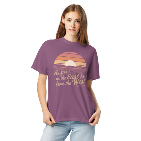 As Far as The East is from the West Christian Bible Verse T-Shirt